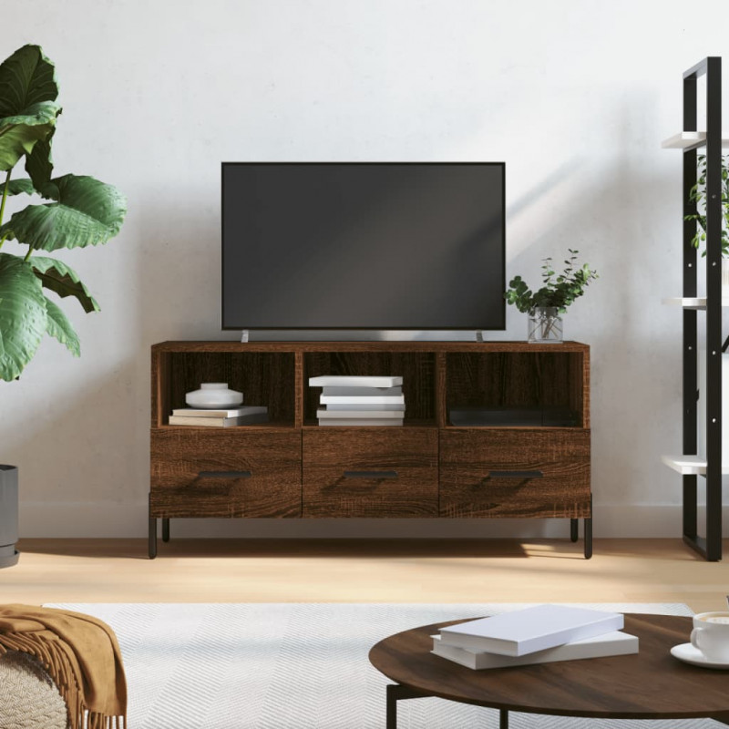 Szafka pod TV, brązowy dąb, 102x36x50 cm
