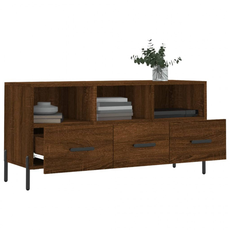 Szafka pod TV, brązowy dąb, 102x36x50 cm