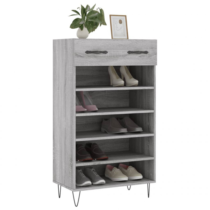 Szafka na buty, szary dąb sonoma, 60x35x105 cm