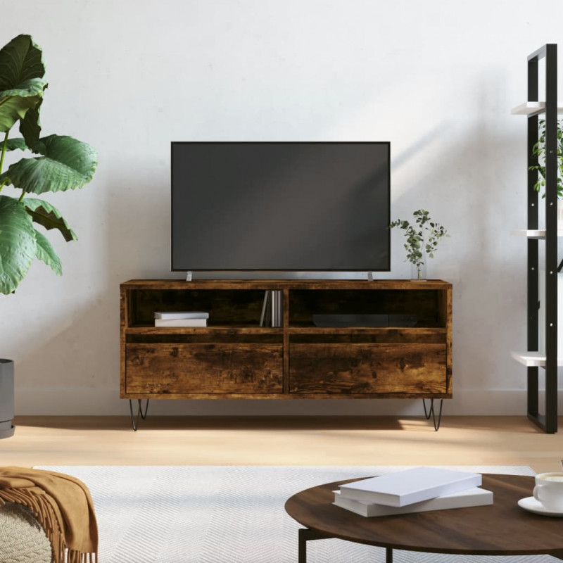 Szafka pod TV, przydymiony dąb, 100x34,5x44,5 cm