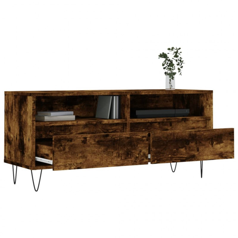 Szafka pod TV, przydymiony dąb, 100x34,5x44,5 cm