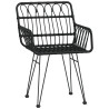Krzesła ogrodowe, 2 szt., czarne, 56x64x80 cm, rattan PE