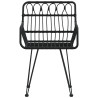 Krzesła ogrodowe, 2 szt., czarne, 56x64x80 cm, rattan PE