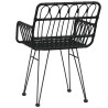 Krzesła ogrodowe, 2 szt., czarne, 56x64x80 cm, rattan PE