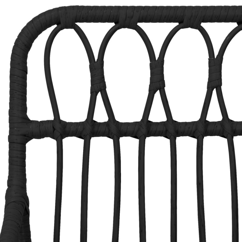 Krzesła ogrodowe, 2 szt., czarne, 56x64x80 cm, rattan PE