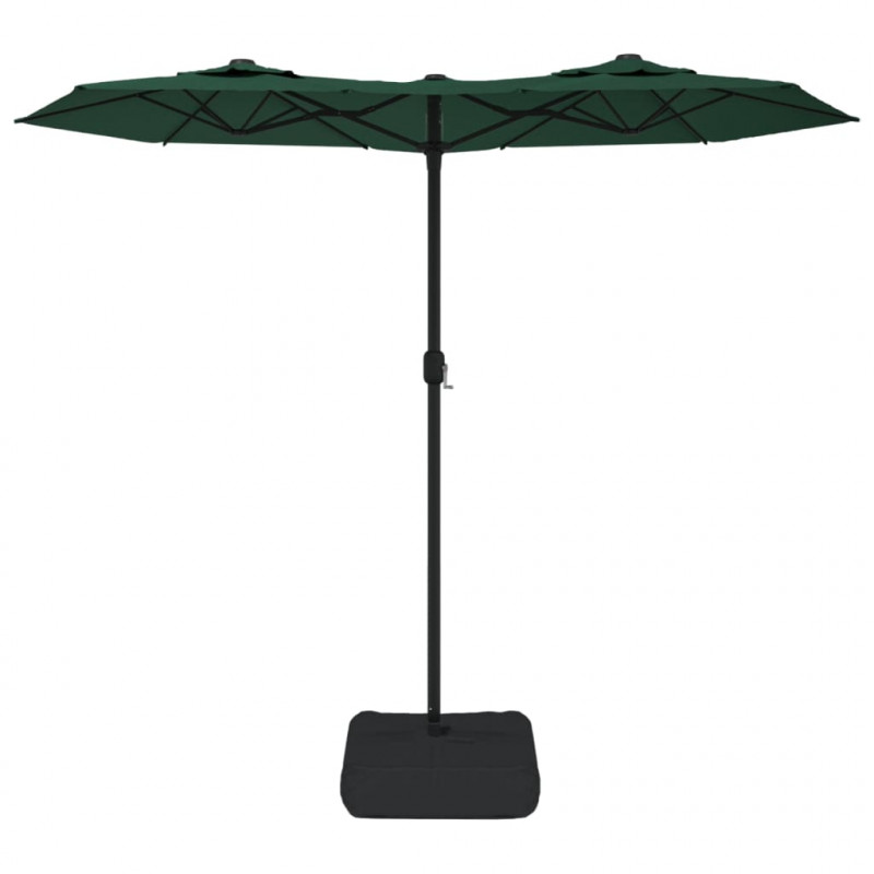 Podwójny parasol ogrodowy, zielony, 316x240 cm