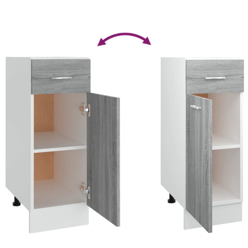 Dolna szafka z szufladą, szary dąb sonoma, 30x46x81,5 cm