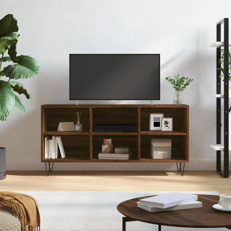 Szafka pod TV, brązowy dąb, 103,5x30x50 cm