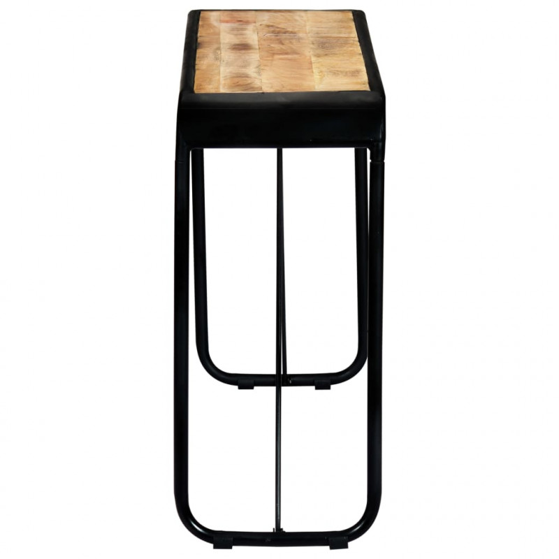 Stolik konsola, 140x35x76 cm, lite surowe drewno mango