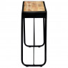 Stolik konsola, 140x35x76 cm, lite surowe drewno mango
