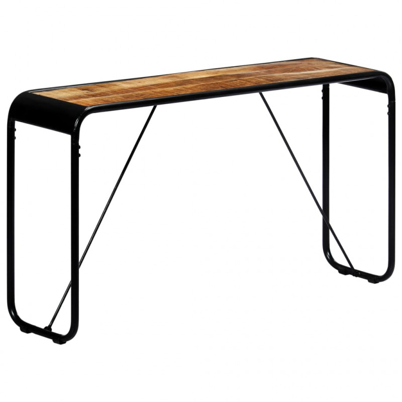 Stolik konsola, 140x35x76 cm, lite surowe drewno mango