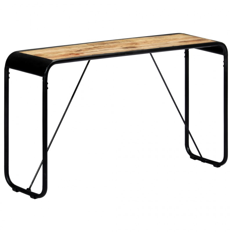 Stolik konsola, 140x35x76 cm, lite surowe drewno mango