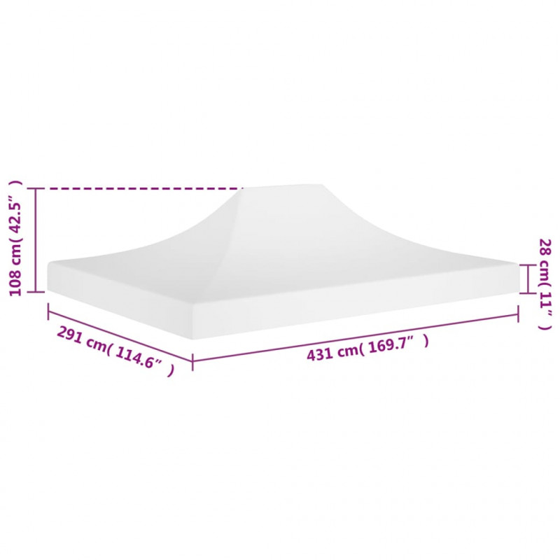Dach do namiotu imprezowego, 4,5 x 3 m, biały, 270 g/m²