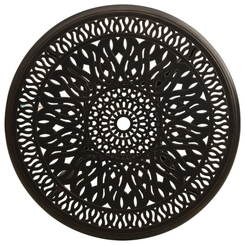 Stół ogrodowy, brązowy, 90x90x74 cm, odlewane aluminium