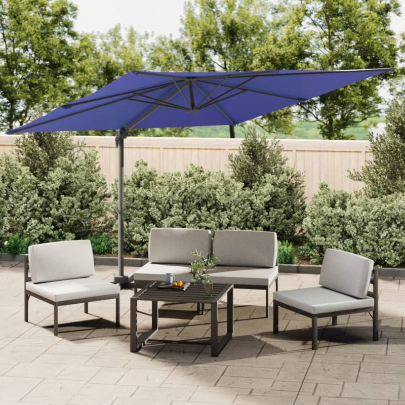 Wiszący parasol z LED, lazurowy, 400x300 cm