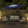 Wiszący parasol z LED, lazurowy, 400x300 cm