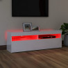 Szafka TV z oświetleniem LED, biała, wysoki połysk, 120x35x40cm