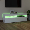 Szafka TV z oświetleniem LED, biała, wysoki połysk, 120x35x40cm