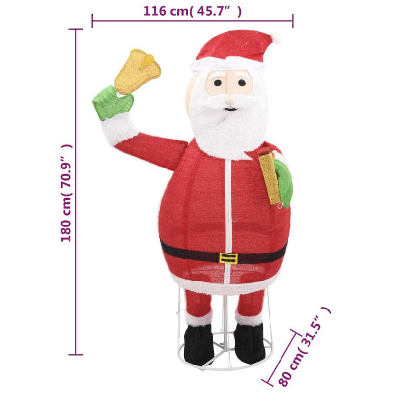 Dekoracyjny Święty Mikołaj z LED, luksusowa tkanina, 180 cm