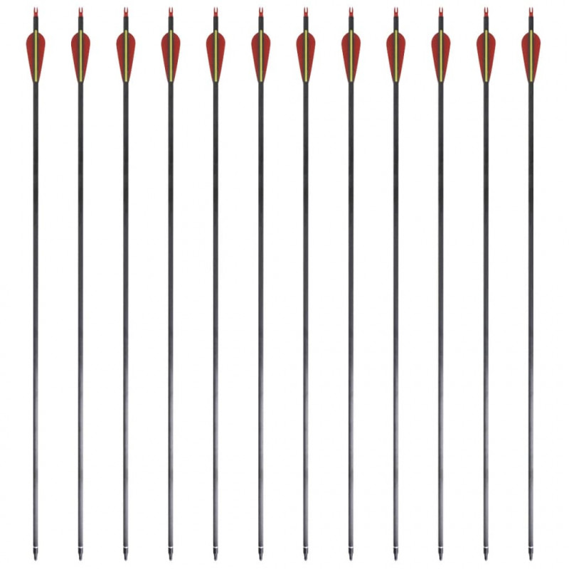 Zestaw strzał z włókna węglowego 30" 0,76 cm x12