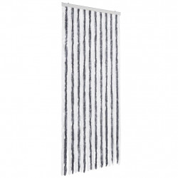 Zasłona przeciwko owadom, szaro-biała, 90x200 cm, szenil