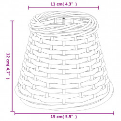Klosz do lampy, biały, Ø15x12 cm, wiklina