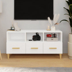 Szafka pod TV, biała, 102x36x50 cm, materiał drewnopochodny