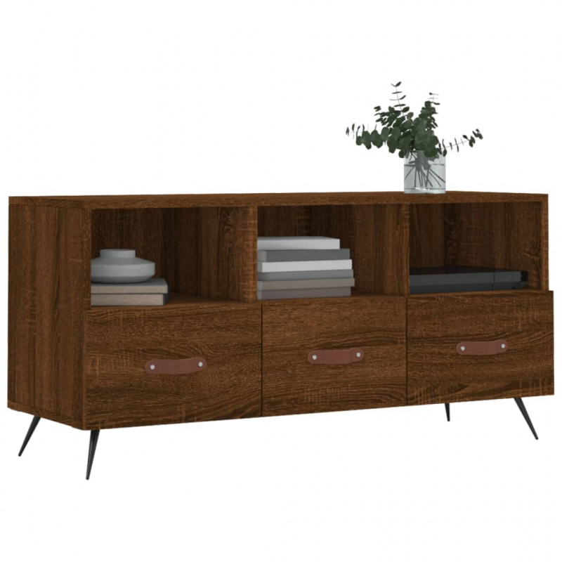 Szafka pod TV, brązowy dąb, 102x36x50 cm