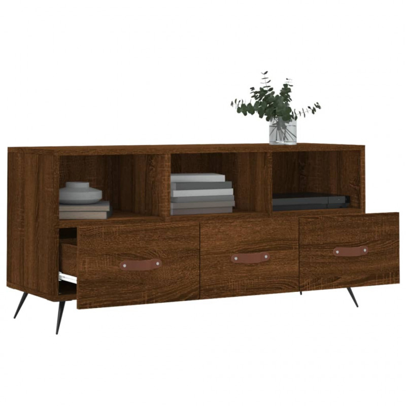 Szafka pod TV, brązowy dąb, 102x36x50 cm