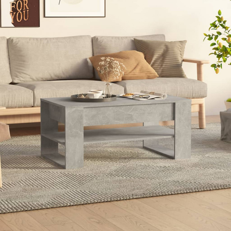Stolik kawowy, betonowy, 102x55x45 cm, materiał drewnopochodny