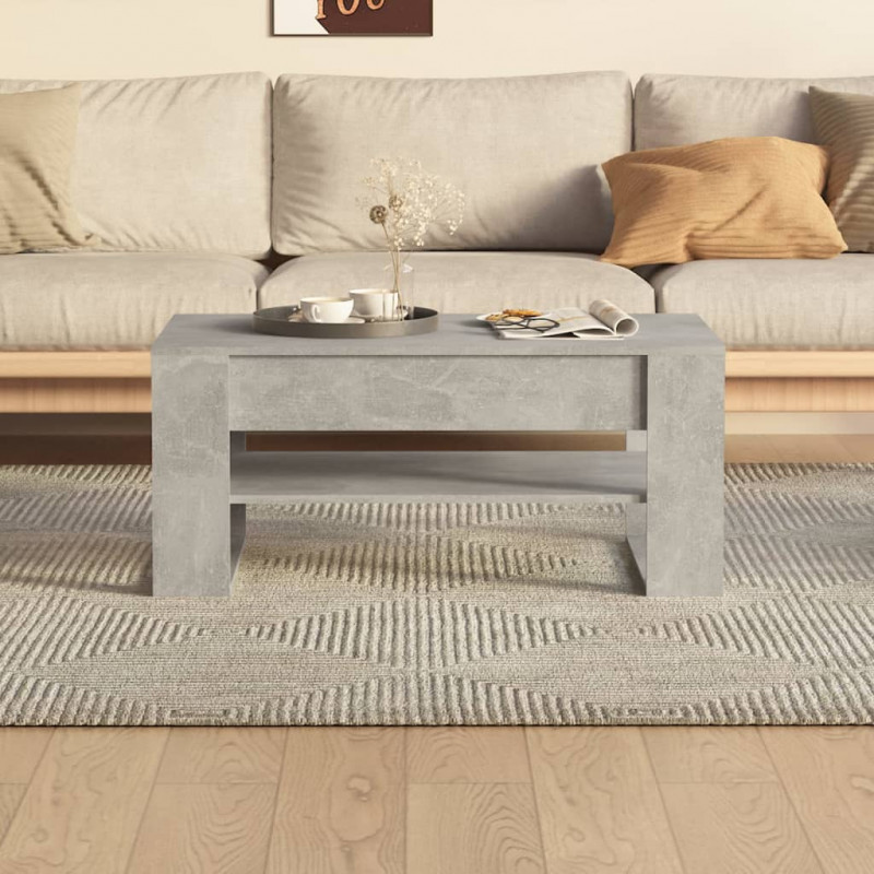 Stolik kawowy, betonowy, 102x55x45 cm, materiał drewnopochodny