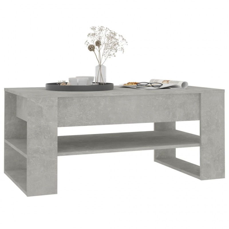 Stolik kawowy, betonowy, 102x55x45 cm, materiał drewnopochodny