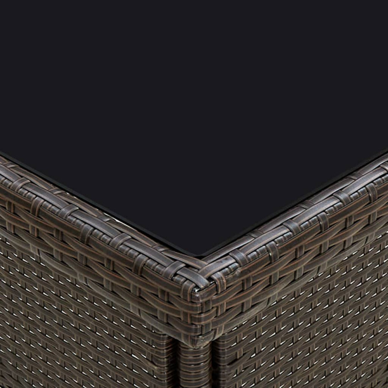 Stół ogrodowy, brązowy, rattan PE i szkło