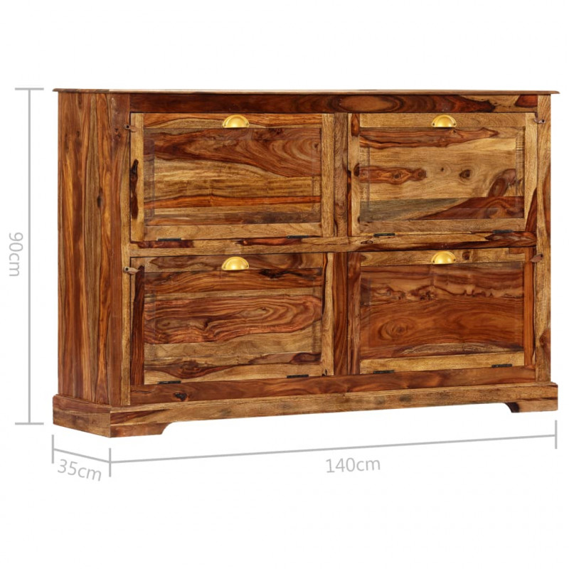 Szafka na buty, 140x35x90 cm, lite drewno sheesham