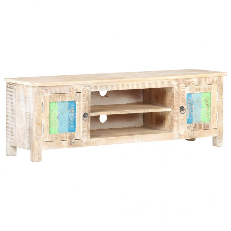 Szafka pod telewizor, 120x30x40 cm, surowe drewno akacjowe