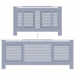 Osłona na kaloryfer, MDF, szara, 205 cm