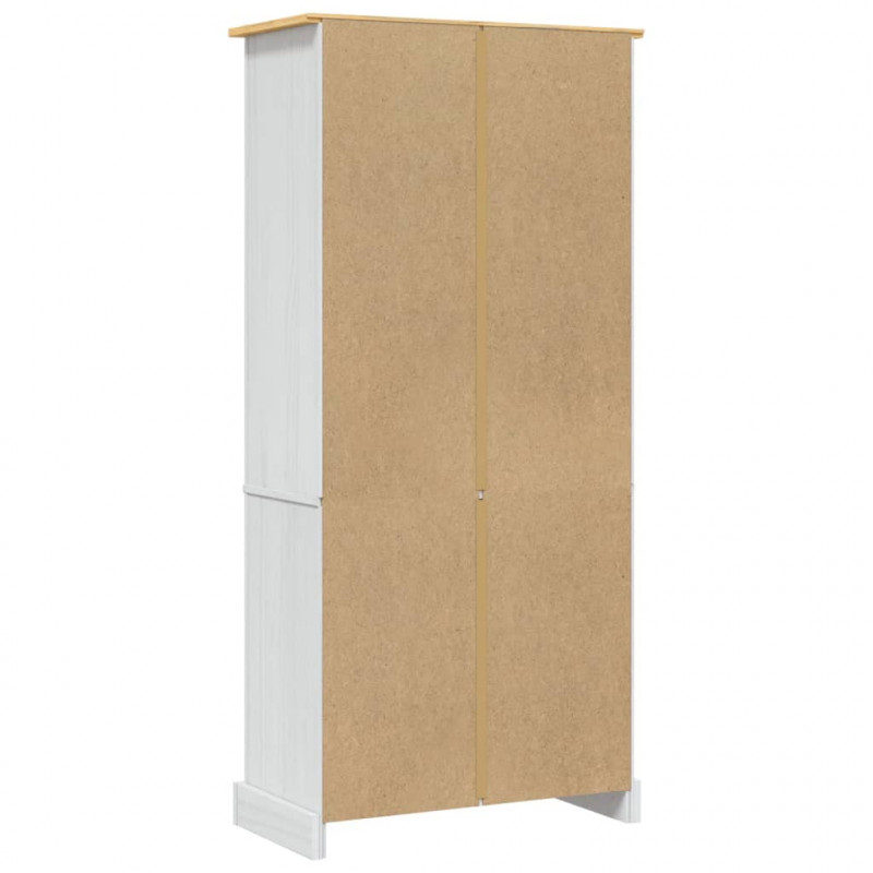 Kredens sosnowy w meksykańskim stylu Corona, biel, 80x40x170 cm