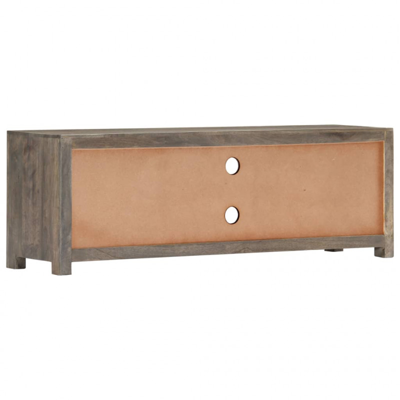 Szafka pod TV, szara, 120x30x40 cm, lite drewno mango