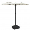 Podwójny parasol ogrodowy z LED, piaskowy, 316x240 cm