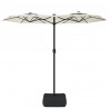 Podwójny parasol ogrodowy z LED, piaskowy, 316x240 cm