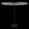 Podwójny parasol ogrodowy z LED, piaskowy, 316x240 cm