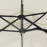 Podwójny parasol ogrodowy z LED, piaskowy, 316x240 cm