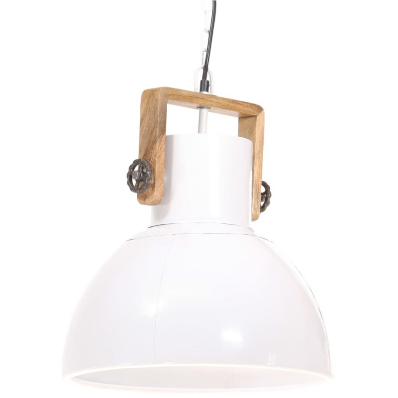 Industrialna lampa wisząca, 25 W, biała, okrągła, 40 cm, E27