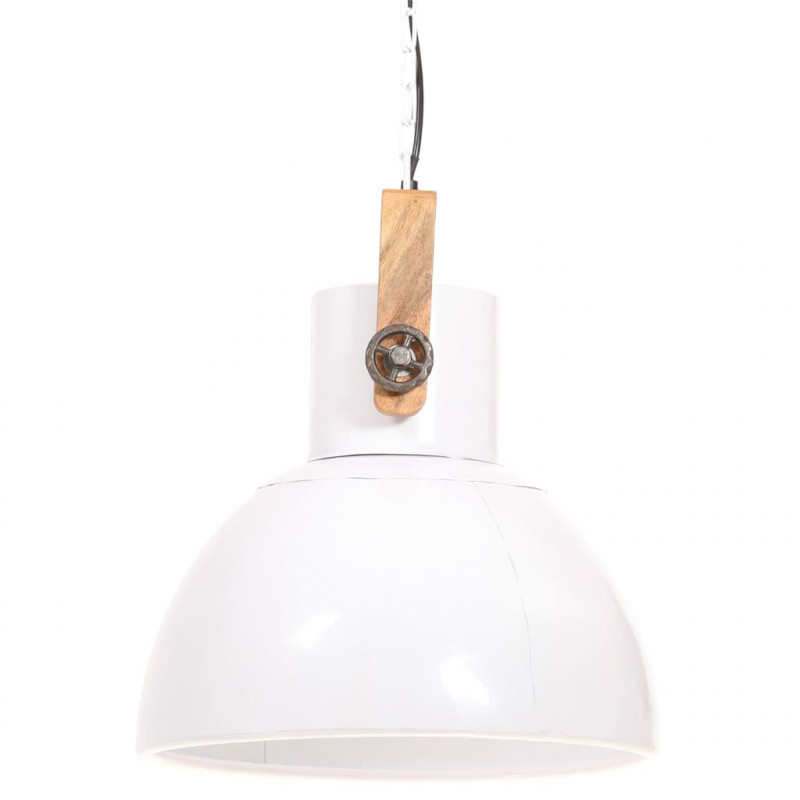 Industrialna lampa wisząca, 25 W, biała, okrągła, 40 cm, E27