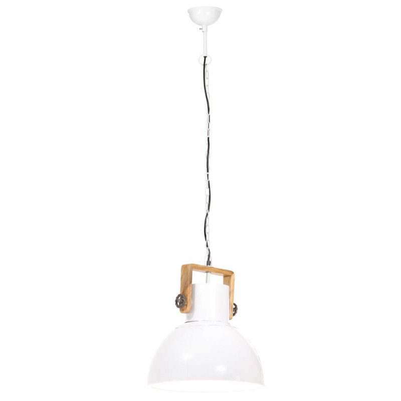 Industrialna lampa wisząca, 25 W, biała, okrągła, 40 cm, E27