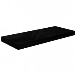 Półki ścienne 4 szt., wysoki połysk, czarne, 60x23,5x3,8 cm MDF