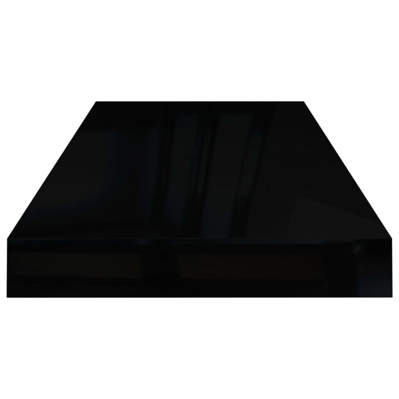 Półki ścienne 4 szt., wysoki połysk, czarne, 60x23,5x3,8 cm MDF