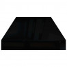Półki ścienne 4 szt., wysoki połysk, czarne, 60x23,5x3,8 cm MDF