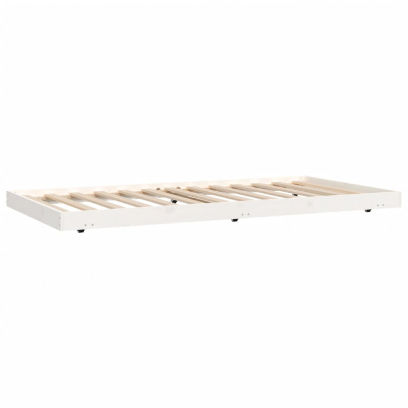 Łóżko bez materaca, białe, 80x200 cm, lite drewno sosnowe