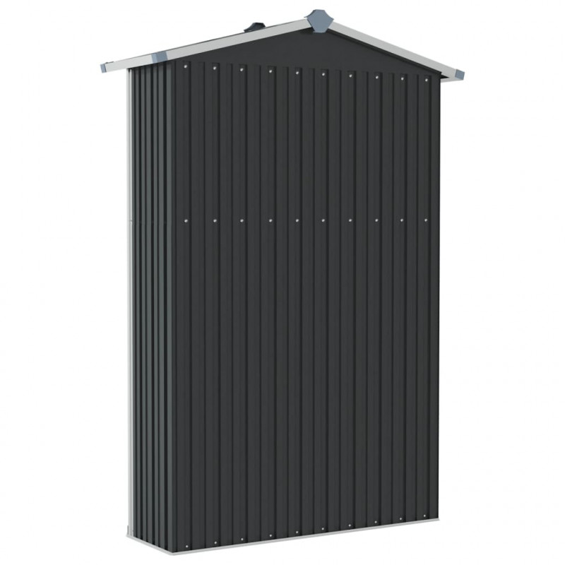 Szopa ogrodowa, antracyt, 116x45x175 cm, stal galwanizowana